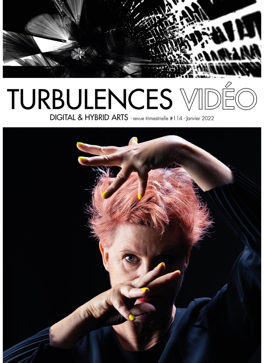 Affiche de la revue d'art vidéo Turbulence numéro 114 Instants Vidéo - Pasos installation vidéo réalisée par Olivier Moulaï